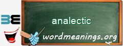 WordMeaning blackboard for analectic